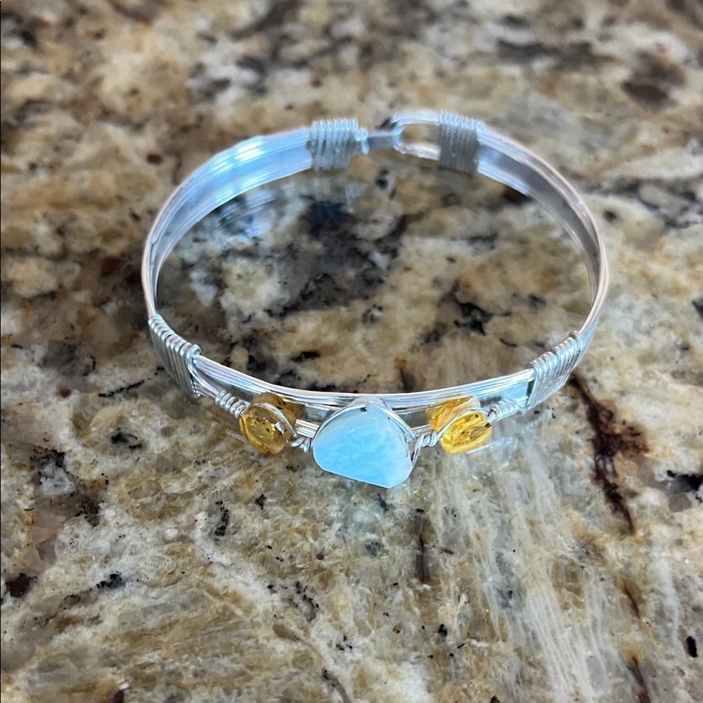 Elegant Silver and Blue Gemstone Bracelet